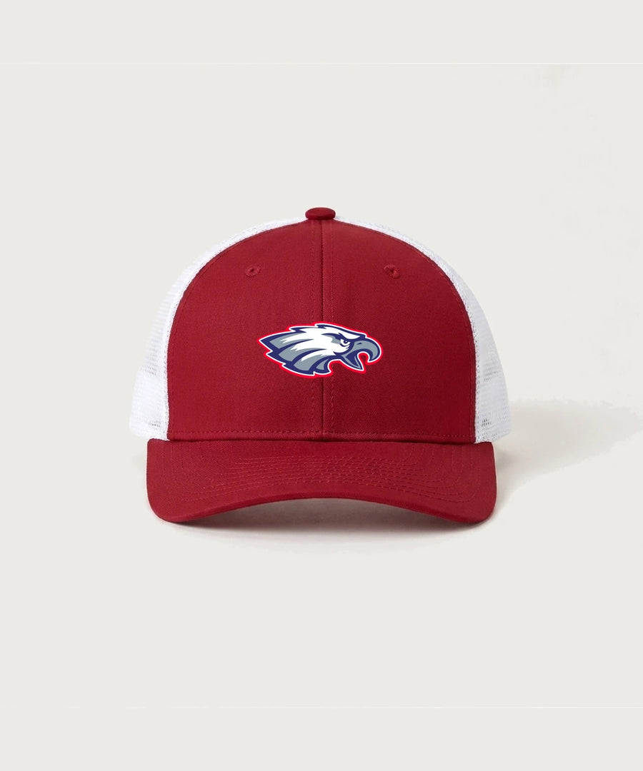 Pequot Lakes High School Football (Boys) - Deep Red/ White Sport-Tek Club Trucker Cap STC46