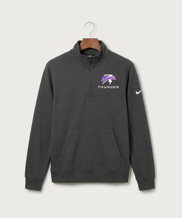 Polk County West Football (Boys) - Anthracite Nike Club Fleece Sleeve Swoosh 1/2-Zip NKDX6718