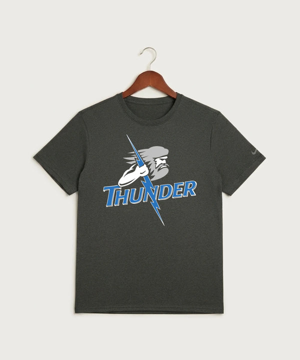 Long Prairie Grey Eagle High School Volleyball (Girls) - Dark Smoke Heather Nike Swoosh Sleeve rLegend Tee NKDX8730