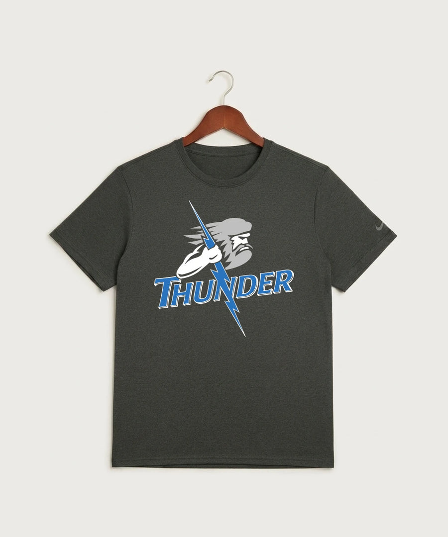 Long Prairie Grey Eagle High School Volleyball (Girls) - Dark Smoke Heather Nike Swoosh Sleeve rLegend Tee NKDX8730