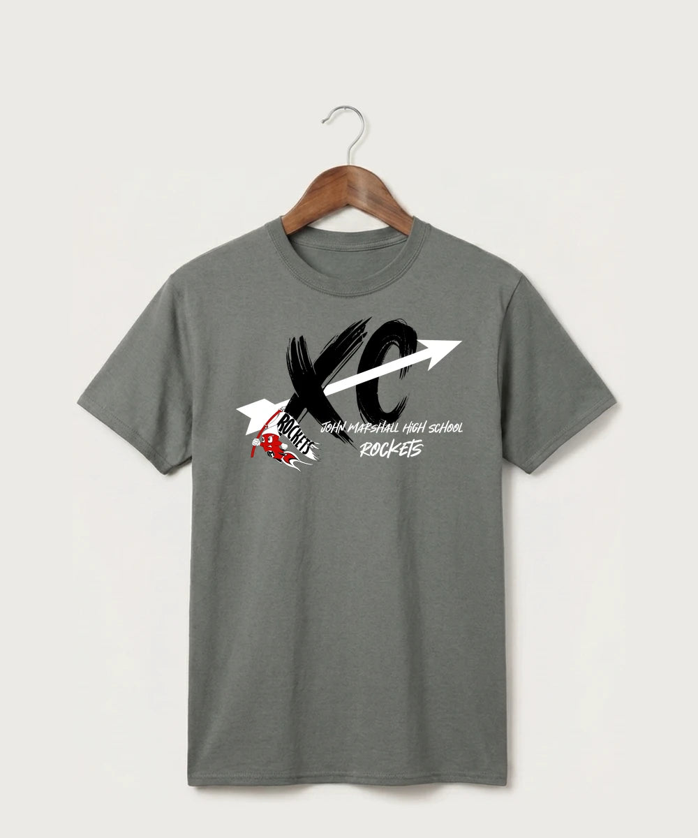 John Marshall High School Cross Country (Coed) - Medium Grey Port & Co Core Cotton Tee. PC54