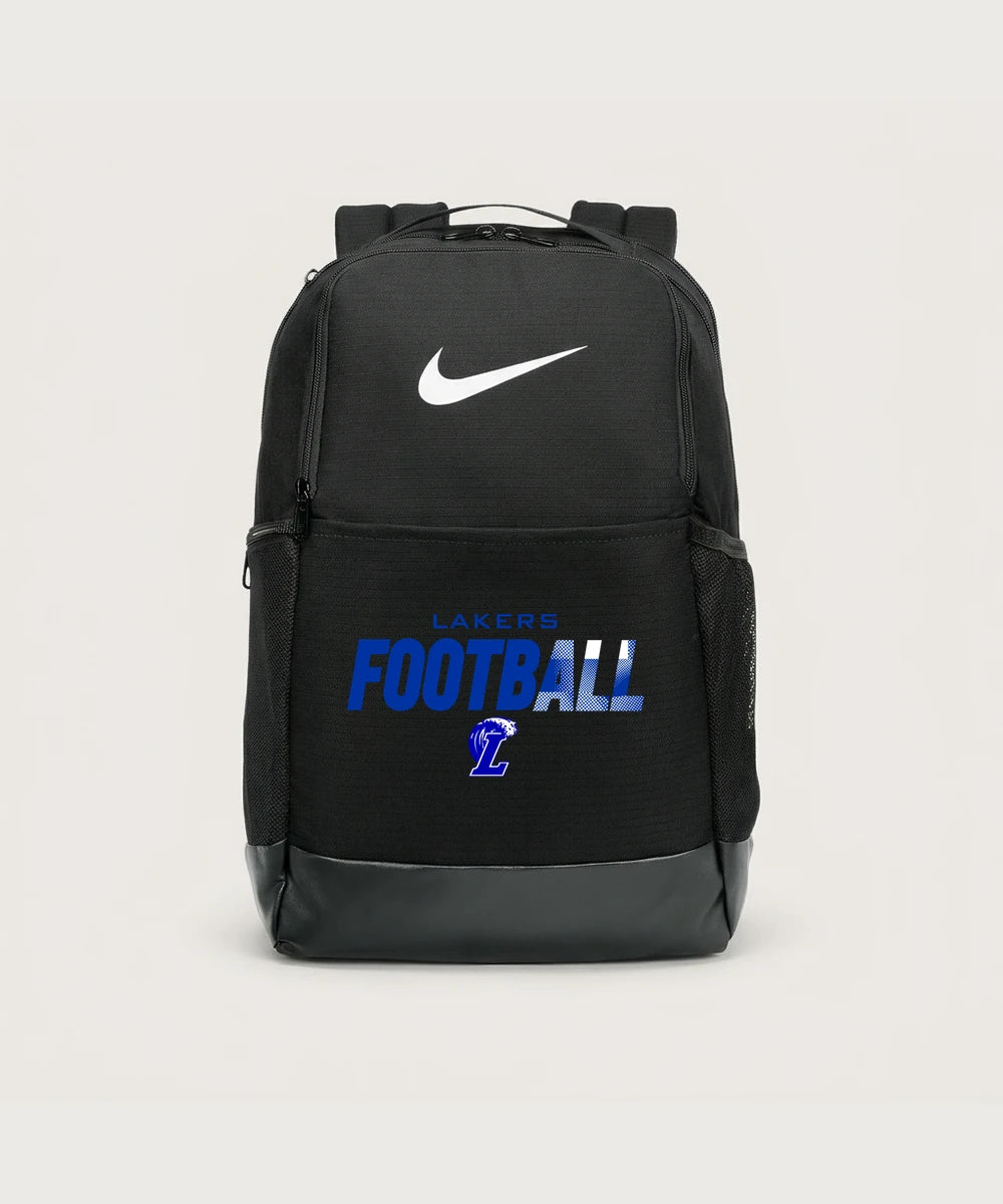 Lakeview High School Football (Boys) - Black Nike Brasilia Medium Backpack NKDH7709