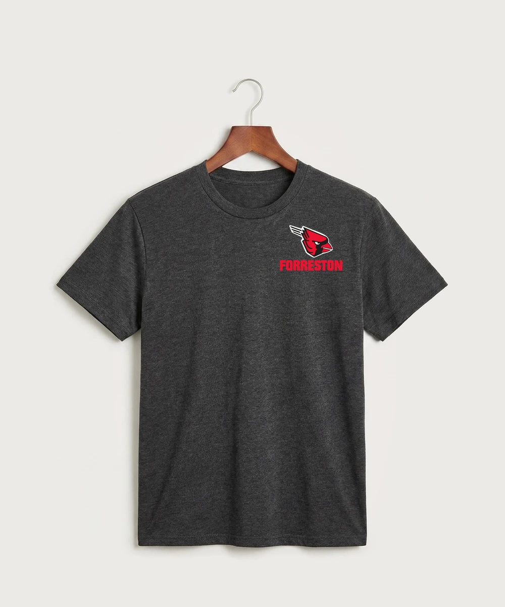 Forreston Softball - Black Heather Port & Co Core Cotton Tee. PC54