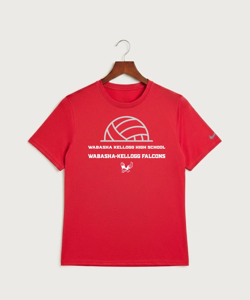Wabasha Kellogg High School Volleyball (Girls) - University Red Nike Swoosh Sleeve rLegend Tee NKDX8730