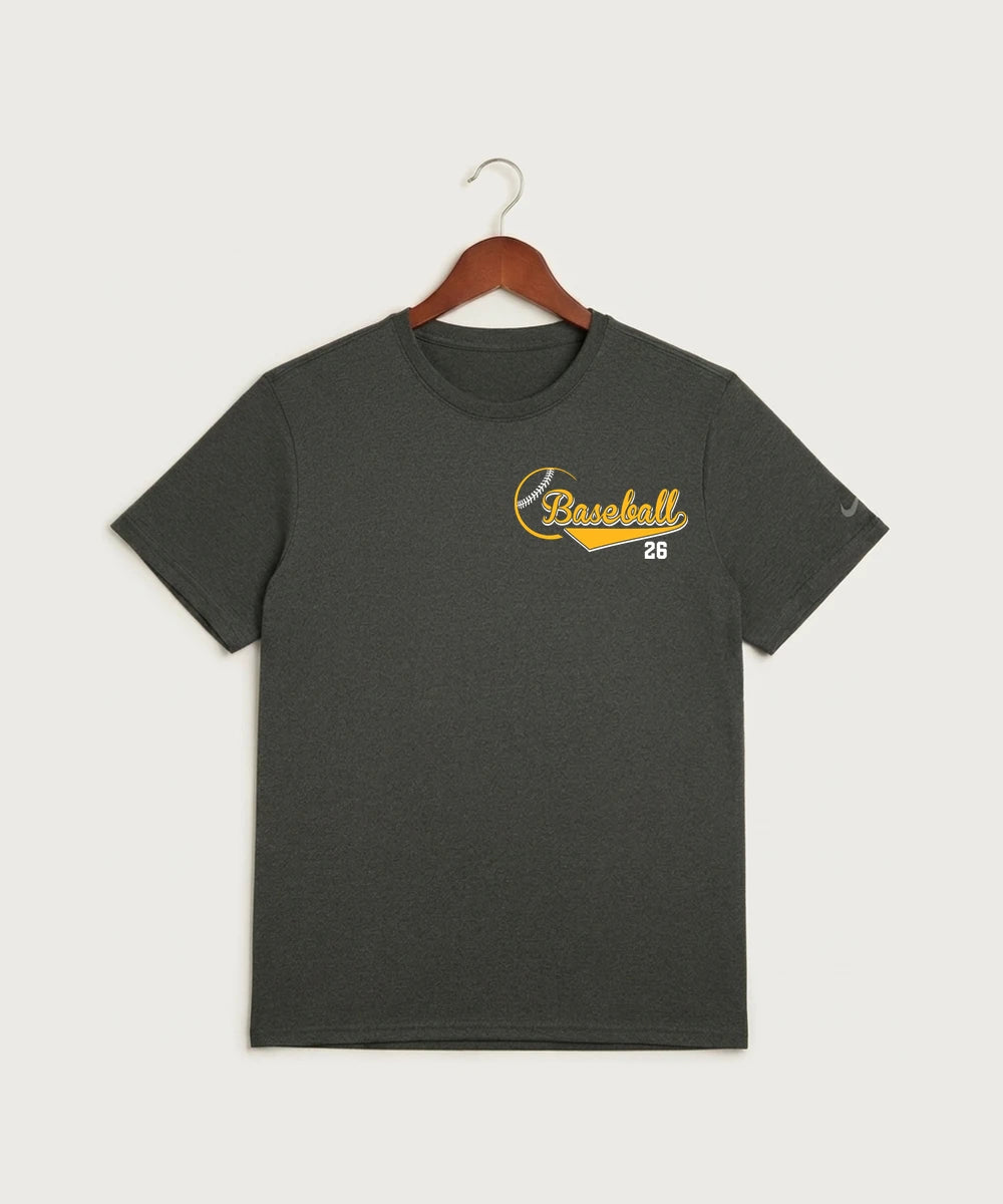 MAYBA Baseball Team Store - Dark Smoke Heather Nike Swoosh Sleeve rLegend Tee NKDX8730