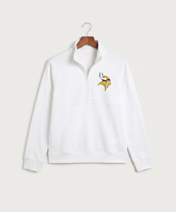 Hayfield High School Volleyball (Girls) - White Nike Club Fleece Sleeve Swoosh 1/2-Zip NKDX6718
