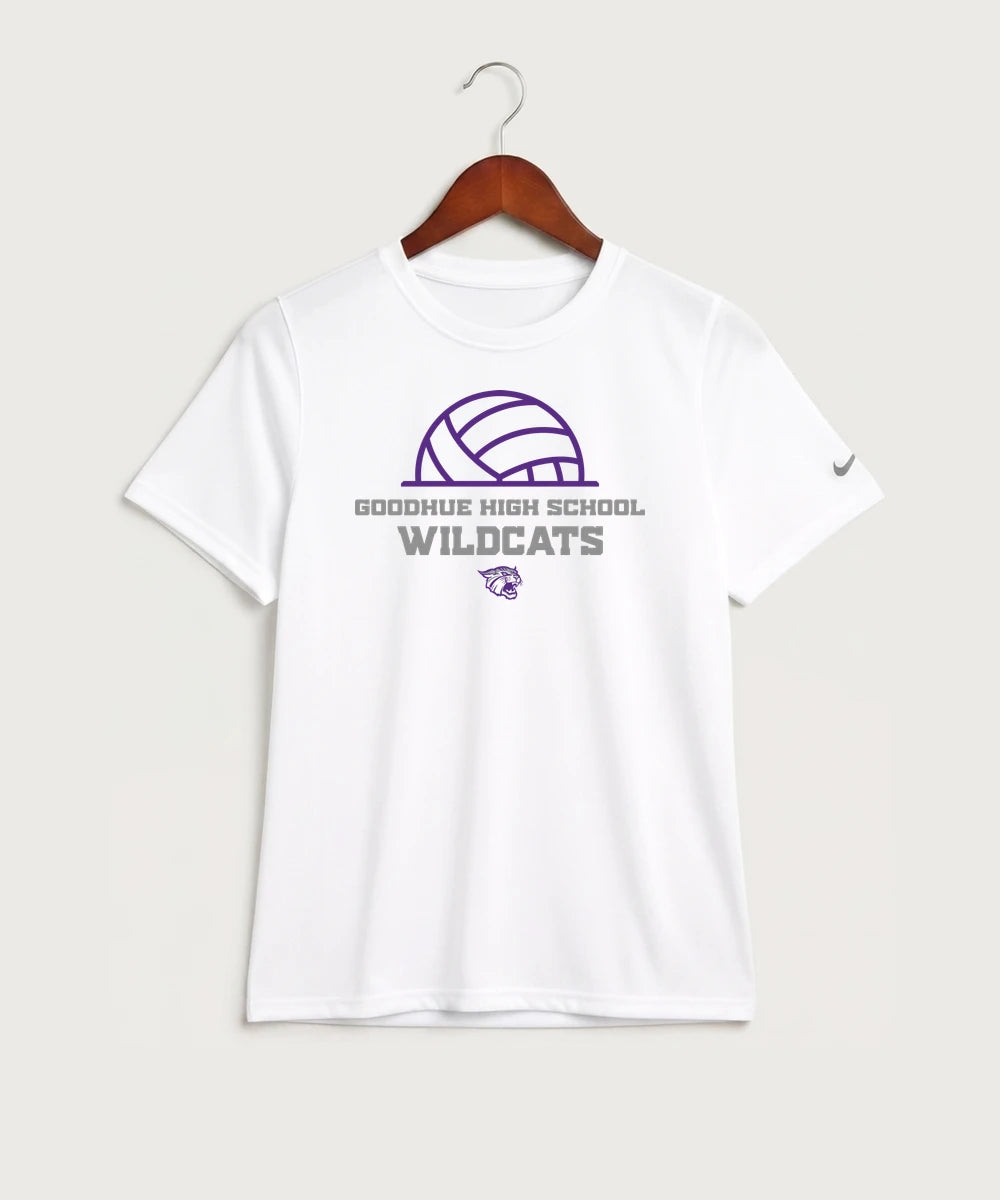 Goodhue High School Volleyball (Girls) - White Nike Youth Swoosh Sleeve rLegend Tee NKDX8787