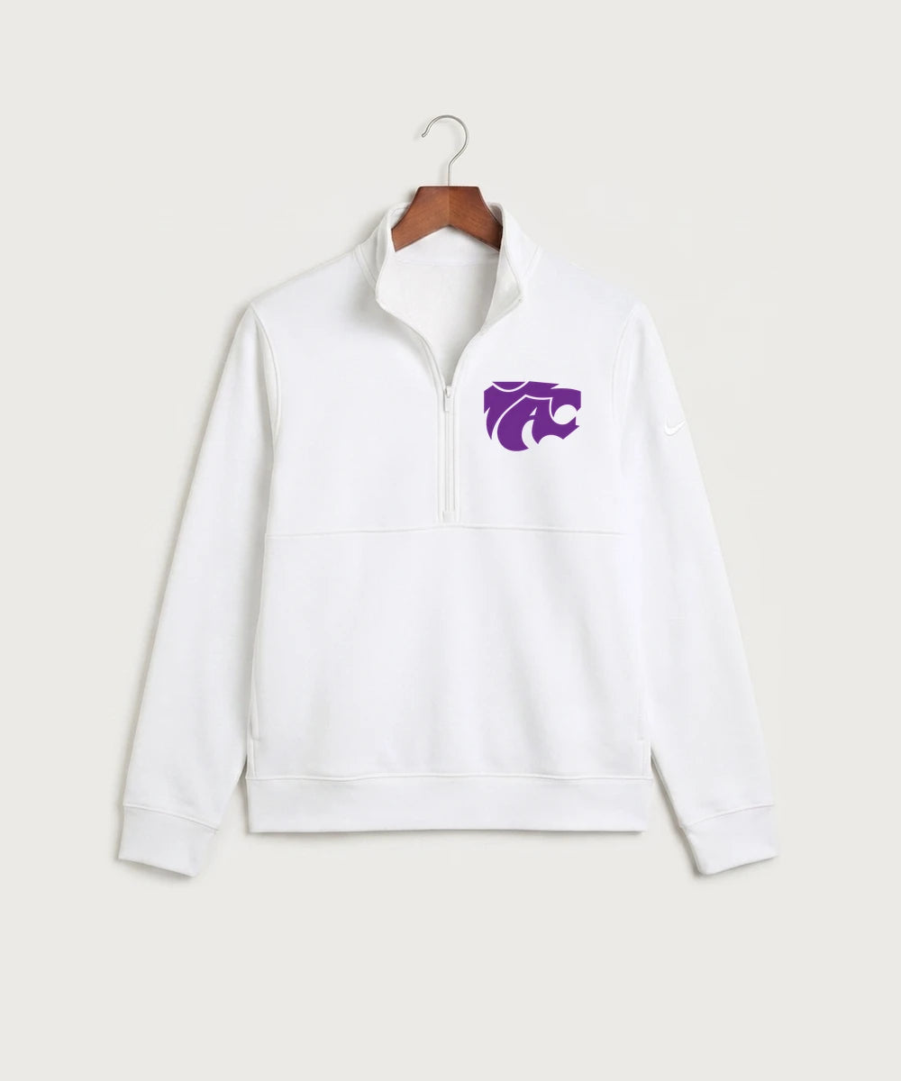 Axtell High School Basketball (Girls) Team Store - White Nike Club Fleece Sleeve Swoosh 1/2-Zip NKDX6718