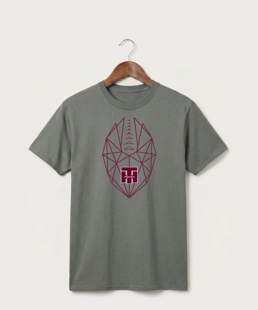 Two Harbors High School Football (Boys) - Medium Grey Port & Co Core Cotton Tee. PC54