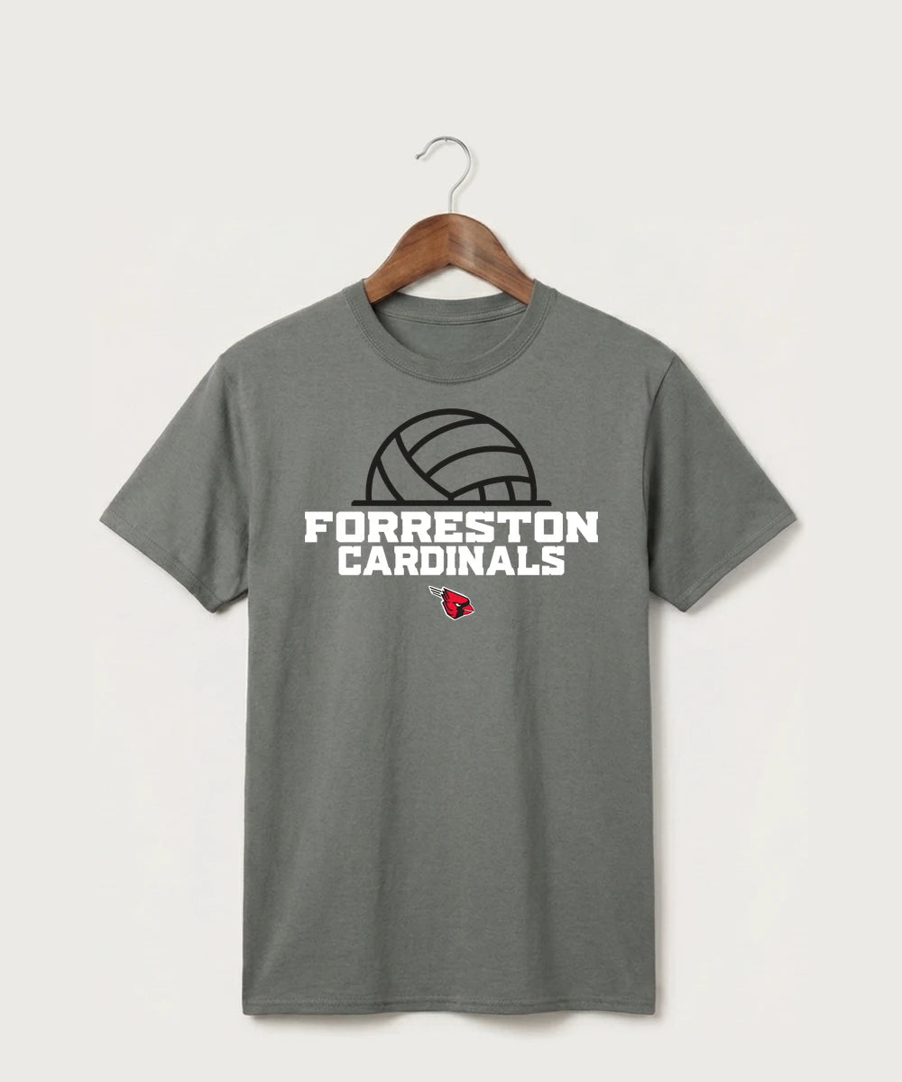 Forreston Volleyball - Medium Grey Port & Co Core Cotton Tee. PC54