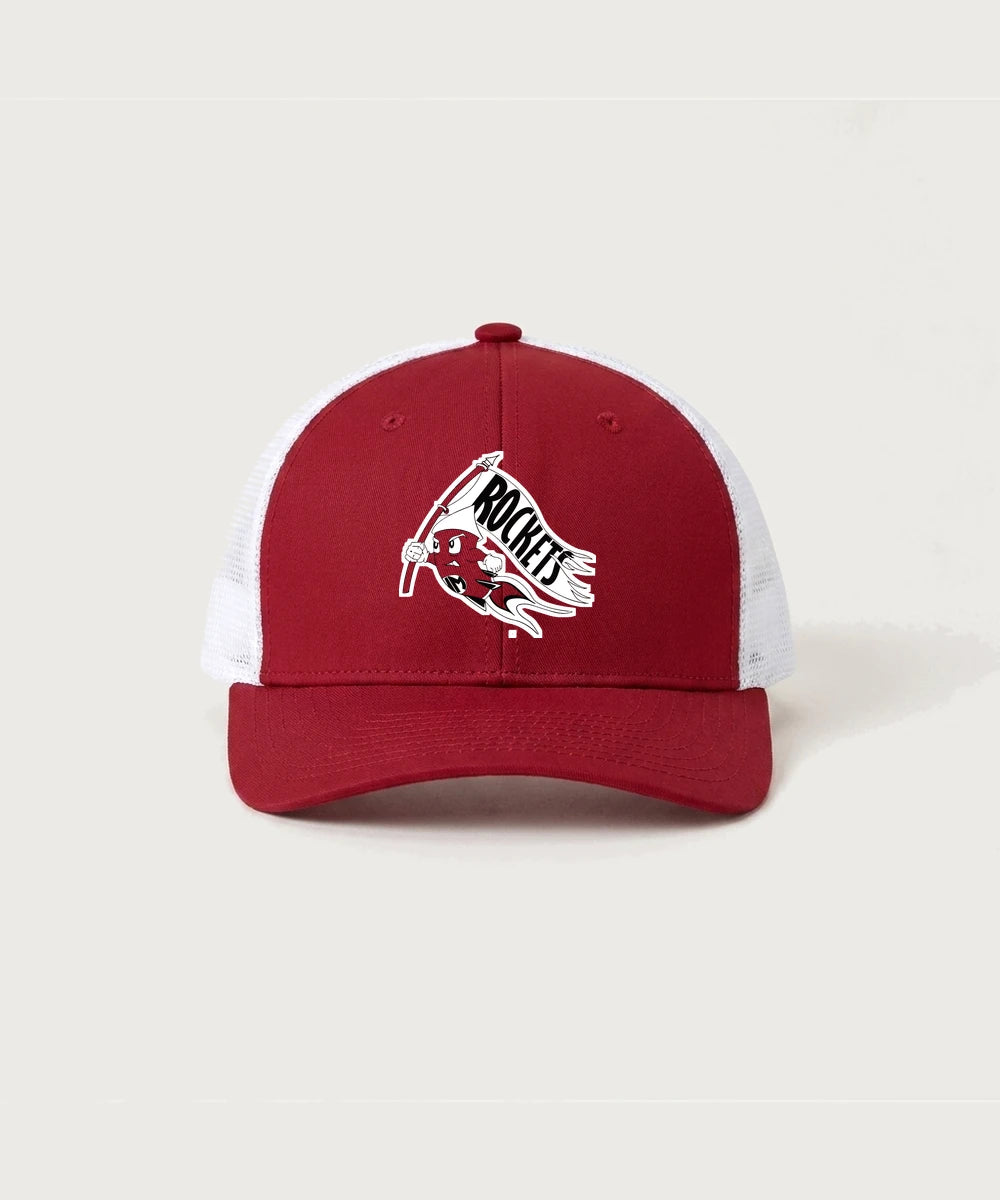 John Marshall High School Cross Country (Coed) - Deep Red/ White Sport-Tek Club Trucker Cap STC46