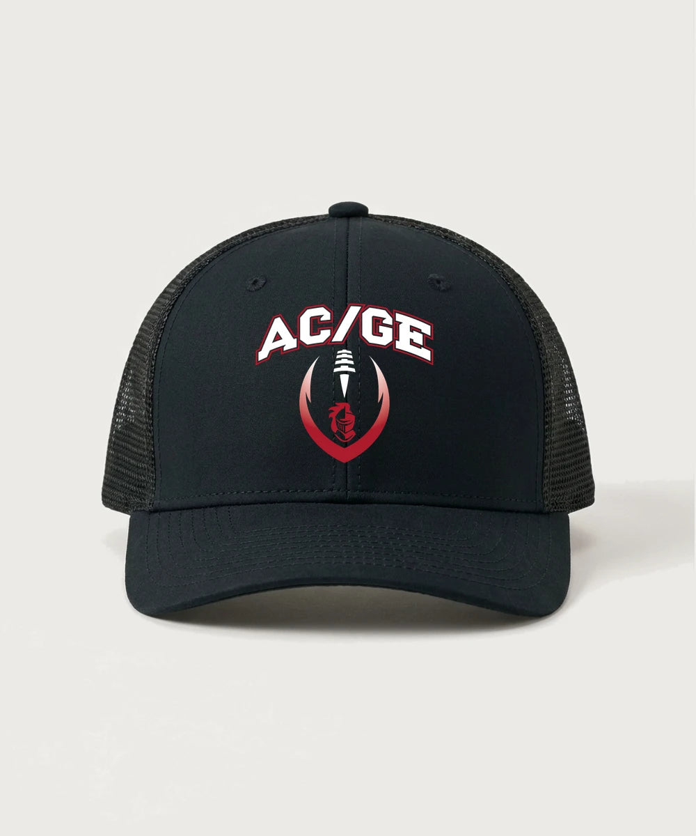 Alden-Conger-Glenville Emmons High School Football (Boys) - Black/ Black Sport-Tek Club Trucker Cap STC46
