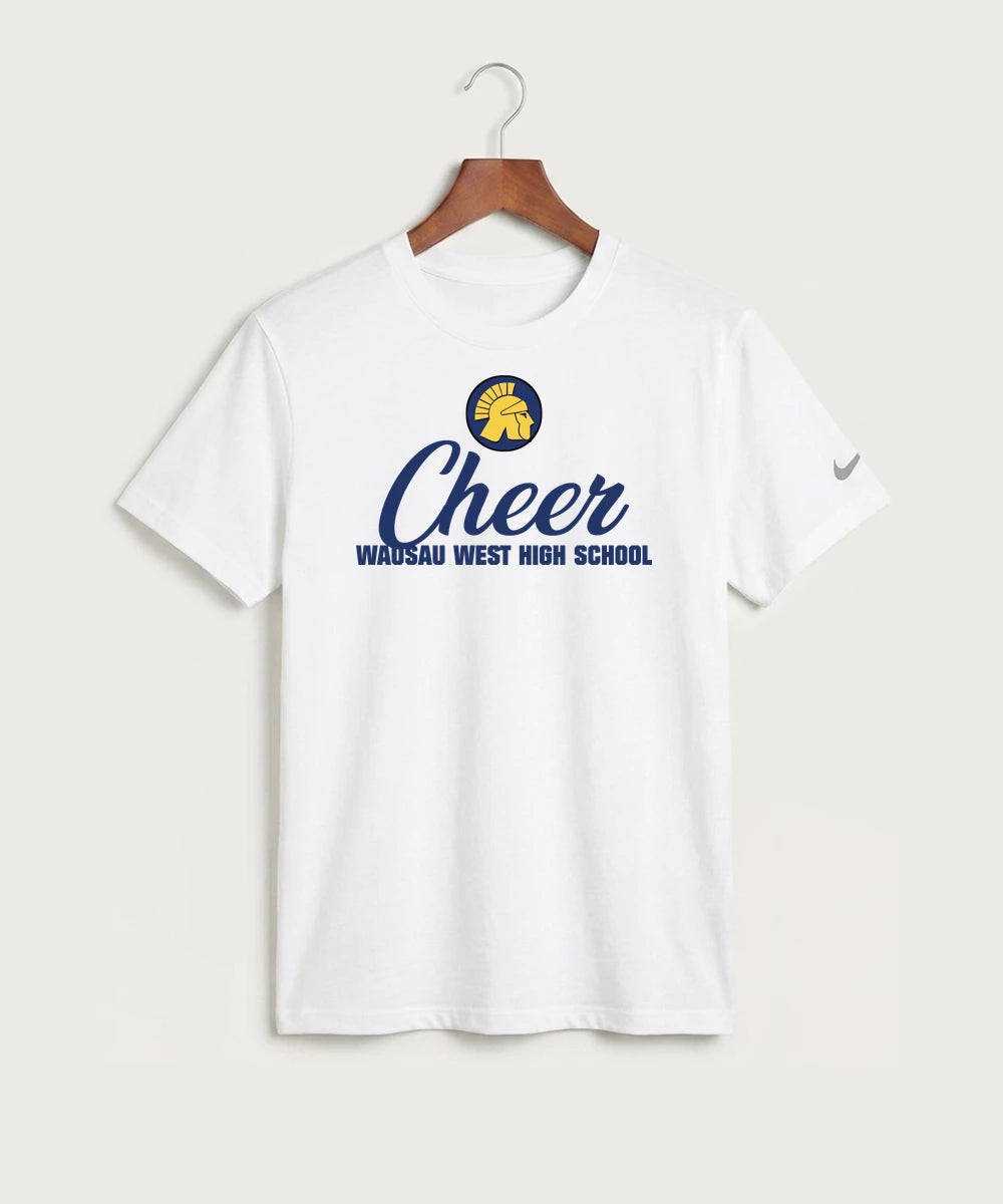 Wausau West High School Cheer - White Nike Swoosh Sleeve rLegend Tee NKDX8730