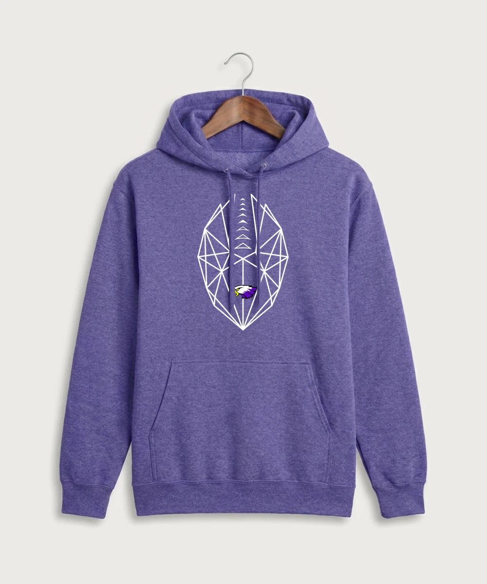 Red Wing High School Football - Heather Purple Port & Co Core Fleece Pullover Hooded Sweatshirt. PC78H