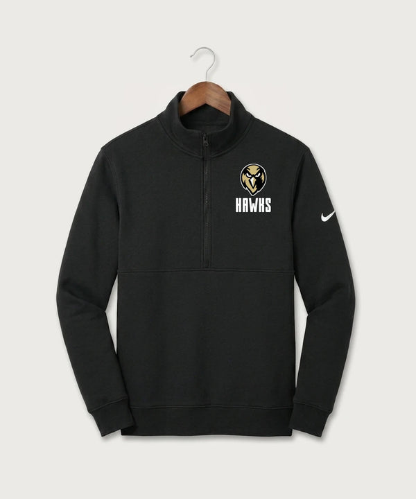 Hudson Catholic High School Soccer Team Store - Black Nike Club Fleece Sleeve Swoosh 1/2-Zip NKDX6718