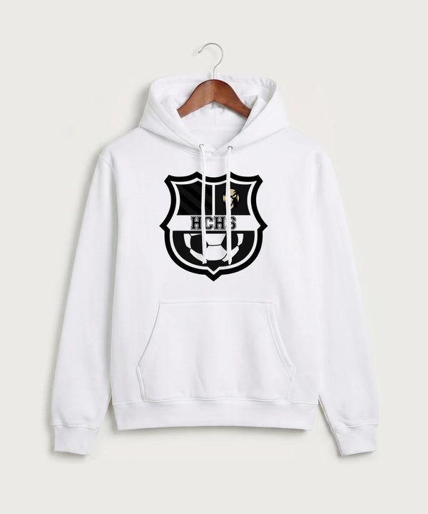 Hudson Catholic High School Soccer Team Store - White Port & Co Core Fleece Pullover Hooded Sweatshirt. PC78H