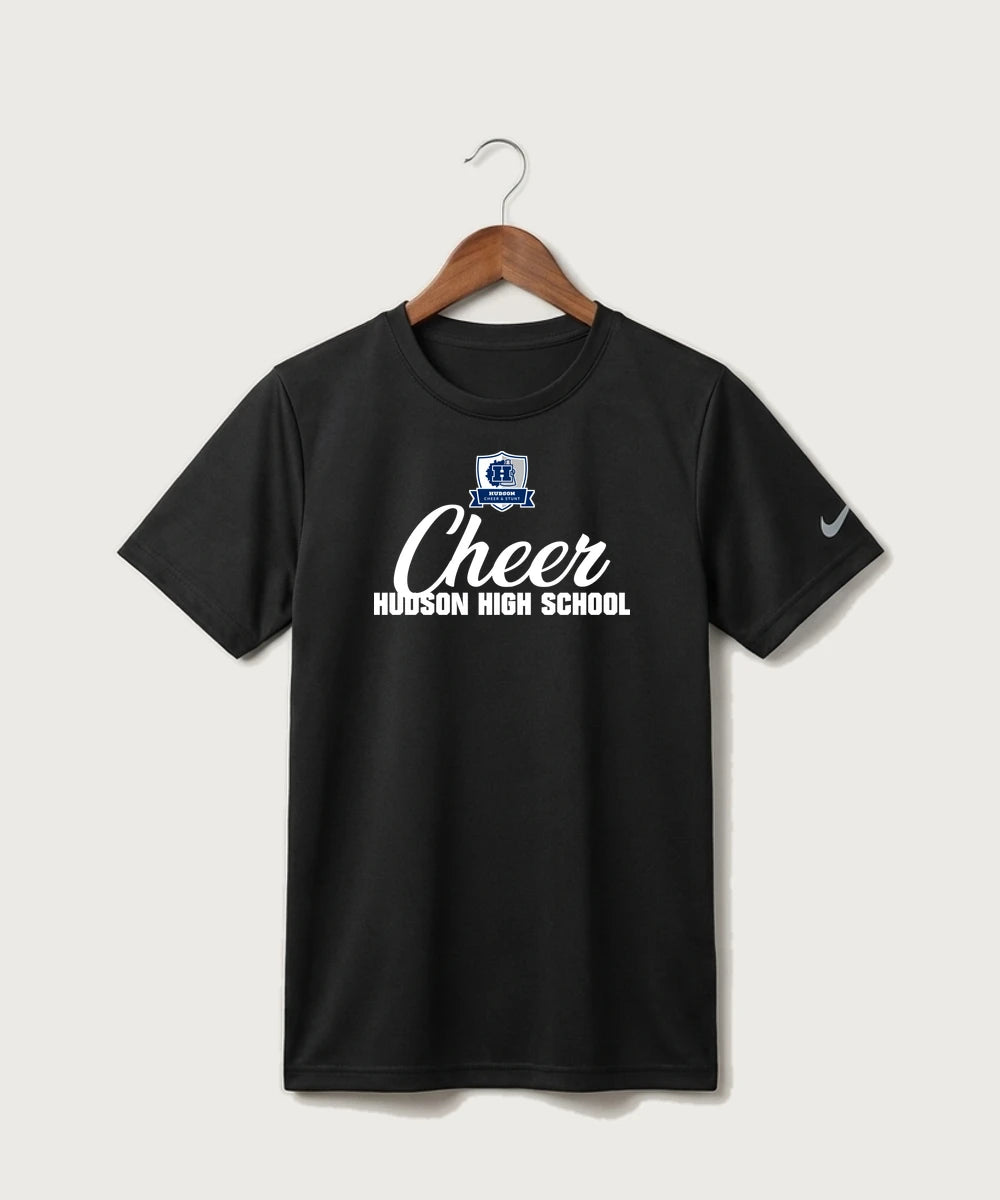 Hudson Cheer & Stunt - Black Nike Youth Swoosh Sleeve rLegend Tee NKDX8787