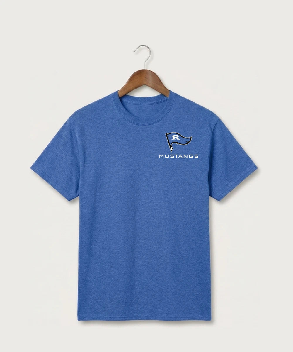 Red Lake County Central Football (Boys) - Heather Royal Port & Co Core Cotton Tee. PC54
