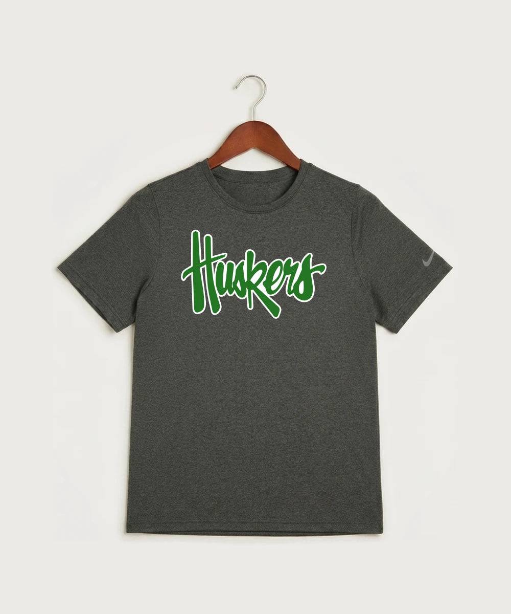 Holdingford High School Football (Boys) - Dark Smoke Heather Nike Youth Swoosh Sleeve rLegend Tee NKDX8787