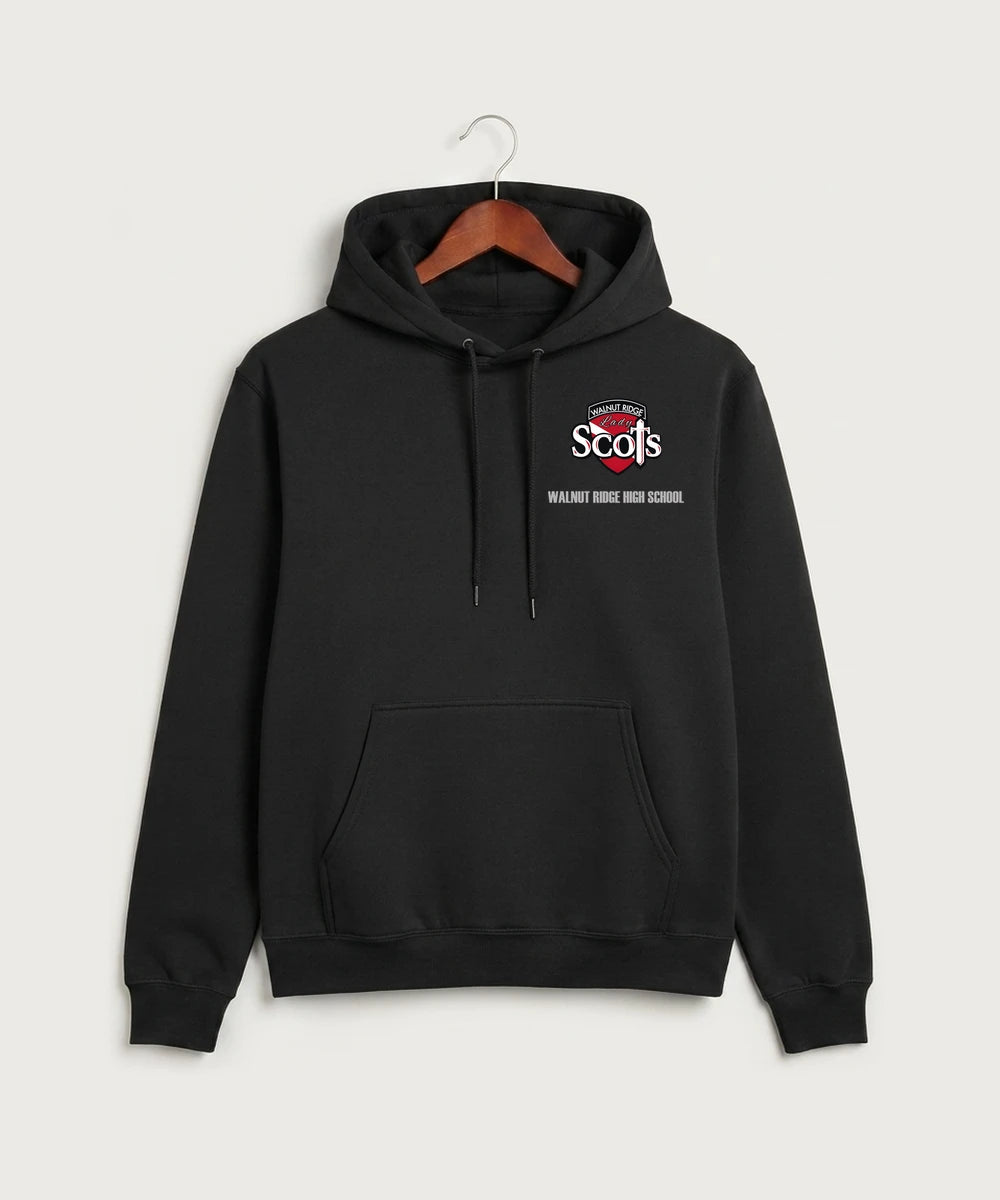 Walnut Ridge High School Basketball Team Store - Jet Black Port & Co Core Fleece Pullover Hooded Sweatshirt. PC78H