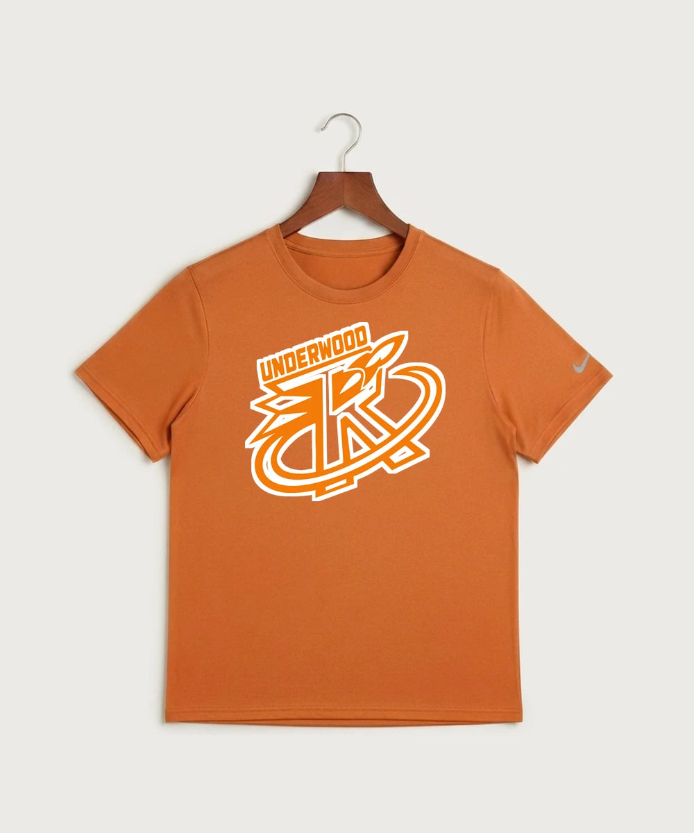 Underwood High School Football (Boys) - Desert Orange Nike Swoosh Sleeve rLegend Tee NKDX8730