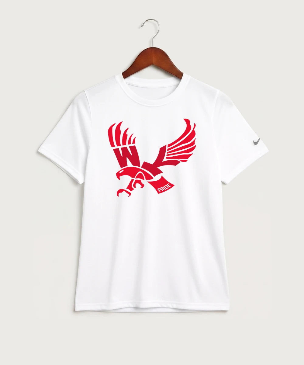 Wabasha Kellogg High School Volleyball (Girls) - White Nike Youth Swoosh Sleeve rLegend Tee NKDX8787