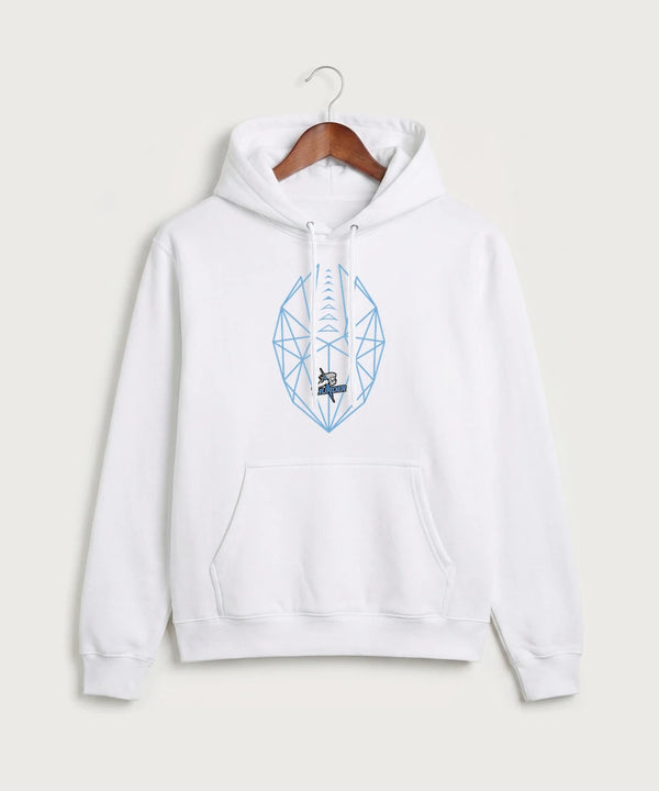 Long Prairie Grey Eagle High School Football (Boys) - White Port & Co Core Fleece Pullover Hooded Sweatshirt. PC78H