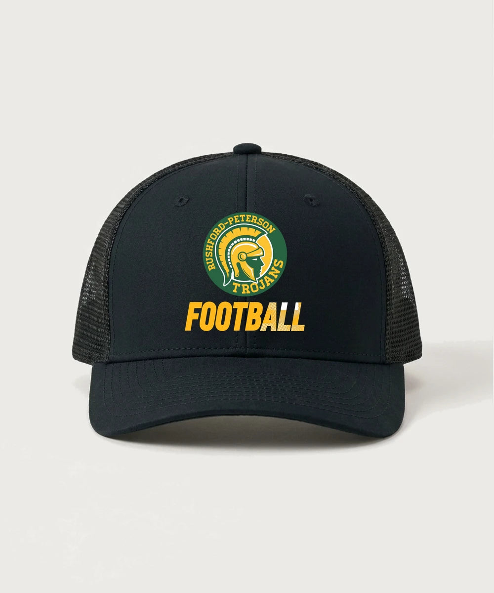 Rushford Peterson High School Football (Boys) - Black/ Black Sport-Tek Club Trucker Cap STC46