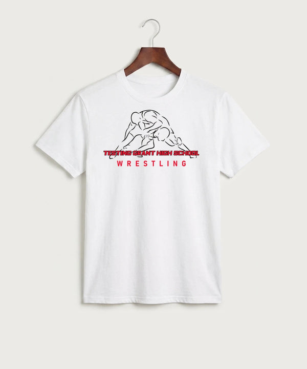 GF E2E Test 01 Wrestling - White Port & Co Core Cotton Tee. PC54