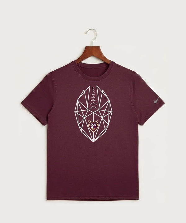 Hancock High School Football (Boys) - Deep Maroon Nike Swoosh Sleeve rLegend Tee NKDX8730