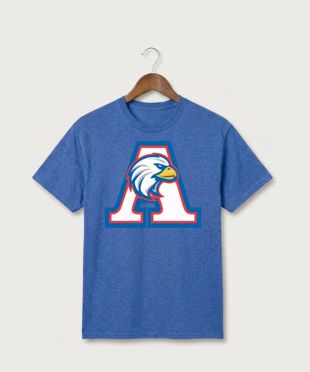 Apollo High School Football (Boys) - Heather Royal Port & Co Core Cotton Tee. PC54