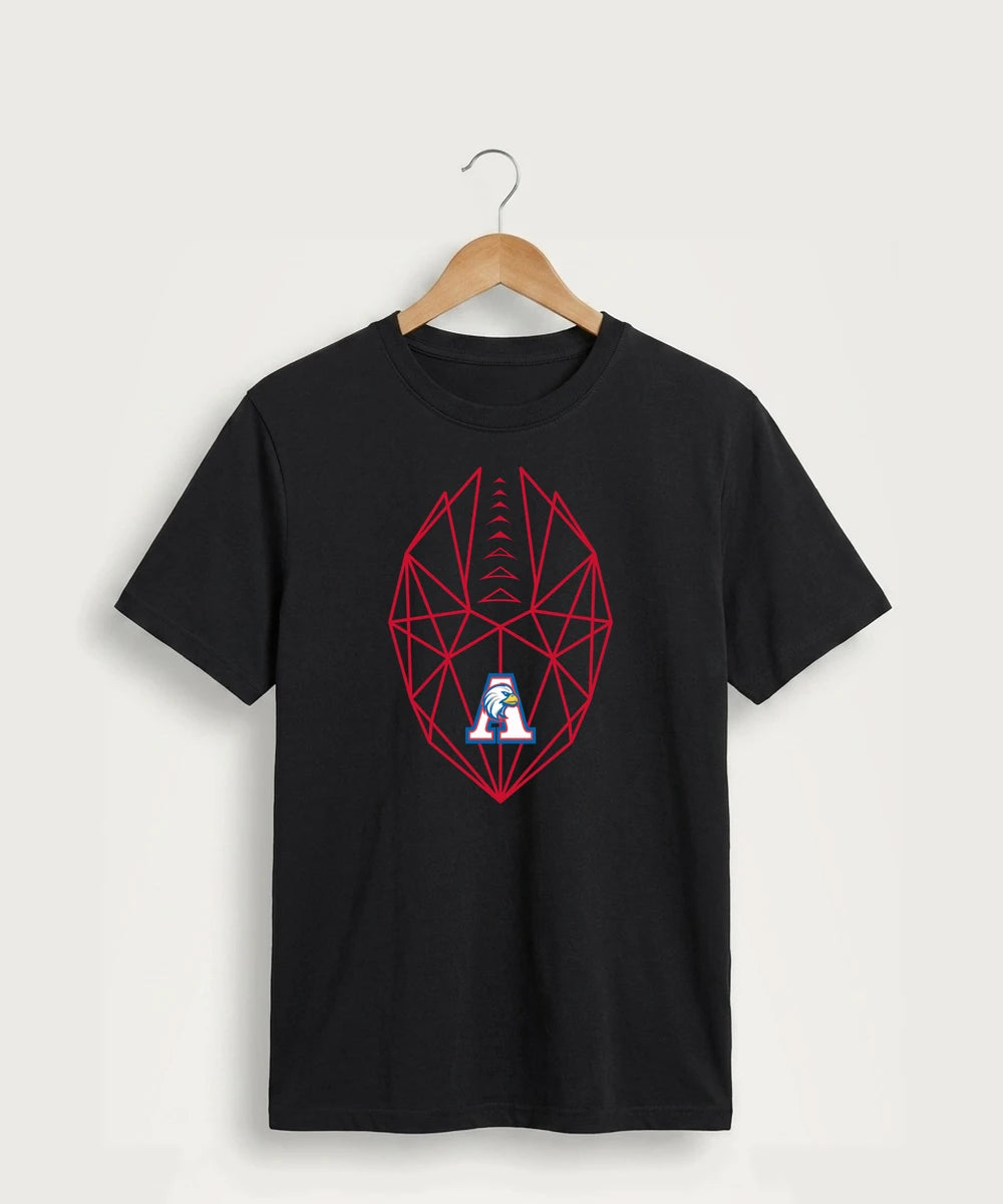 Apollo High School Football (Boys) - Jet Black Port & Co Core Cotton Tee. PC54