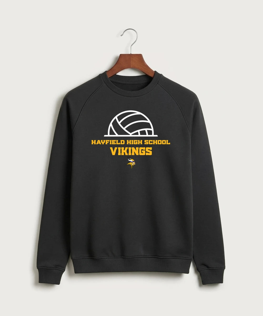 Hayfield High School Volleyball (Girls) - Black Crewneck