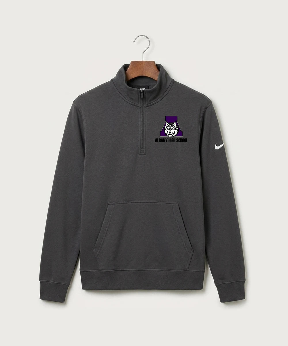 Albany High School Basketball (Boys) - Anthracite Nike Club Fleece Sleeve Swoosh 1/2-Zip NKDX6718