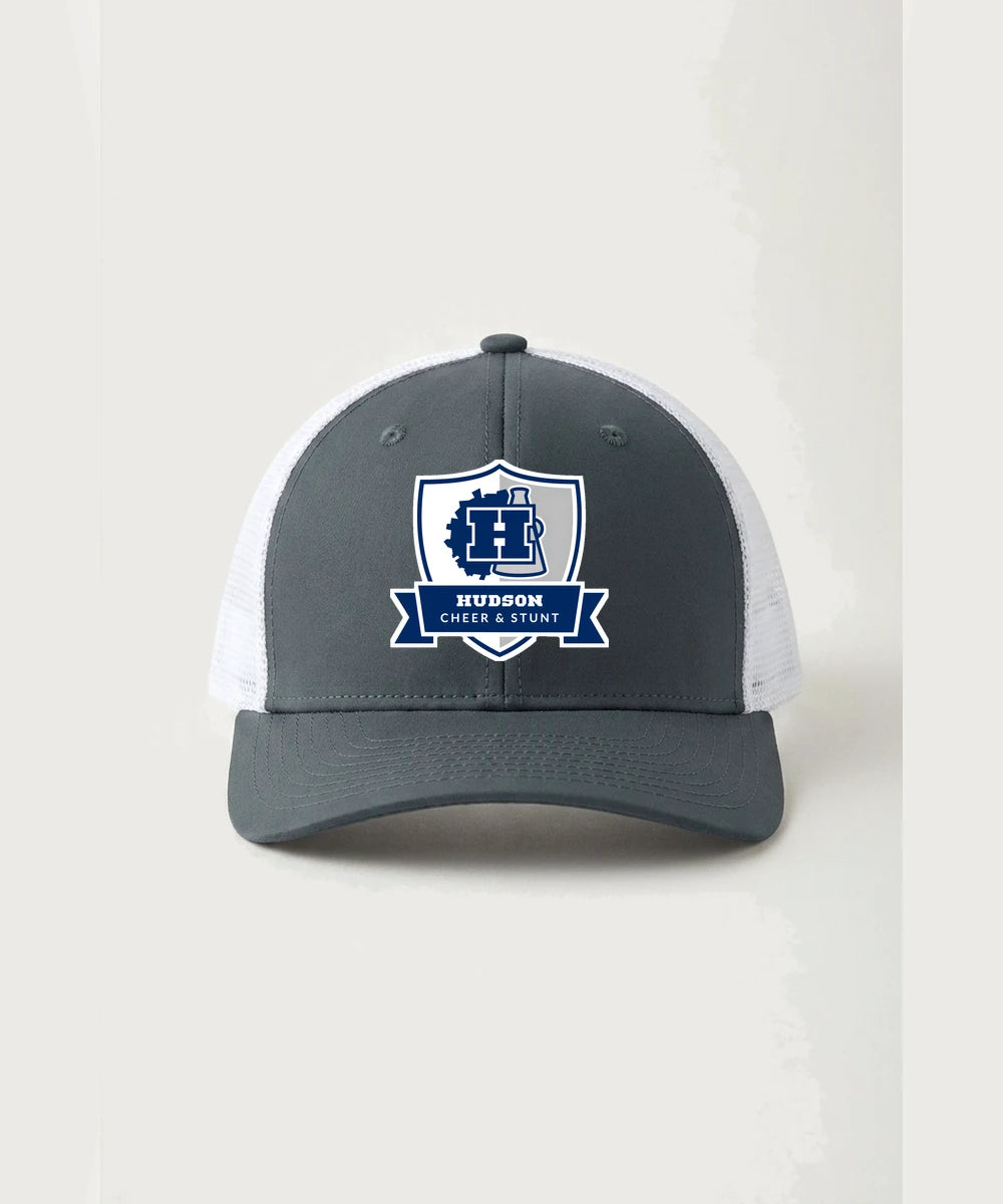 Hudson Cheer & Stunt - Iron Grey/ White Sport-Tek Club Trucker Cap STC46