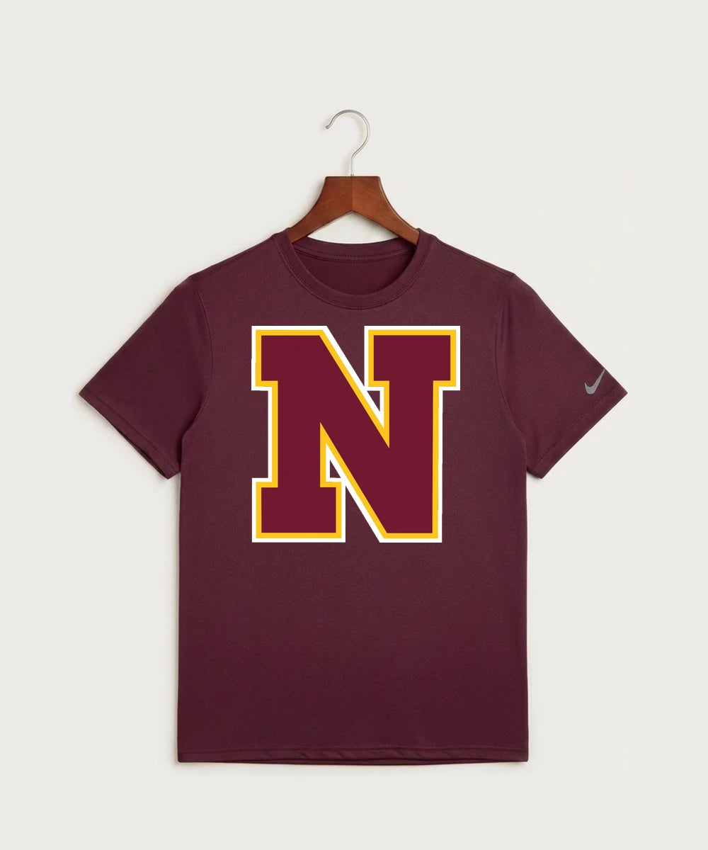 Northfield High School Volleyball (Girls) - Deep Maroon Nike Swoosh Sleeve rLegend Tee NKDX8730
