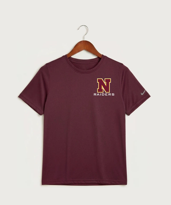 Northfield High School Volleyball (Girls) - Deep Maroon Nike Youth Swoosh Sleeve rLegend Tee NKDX8787