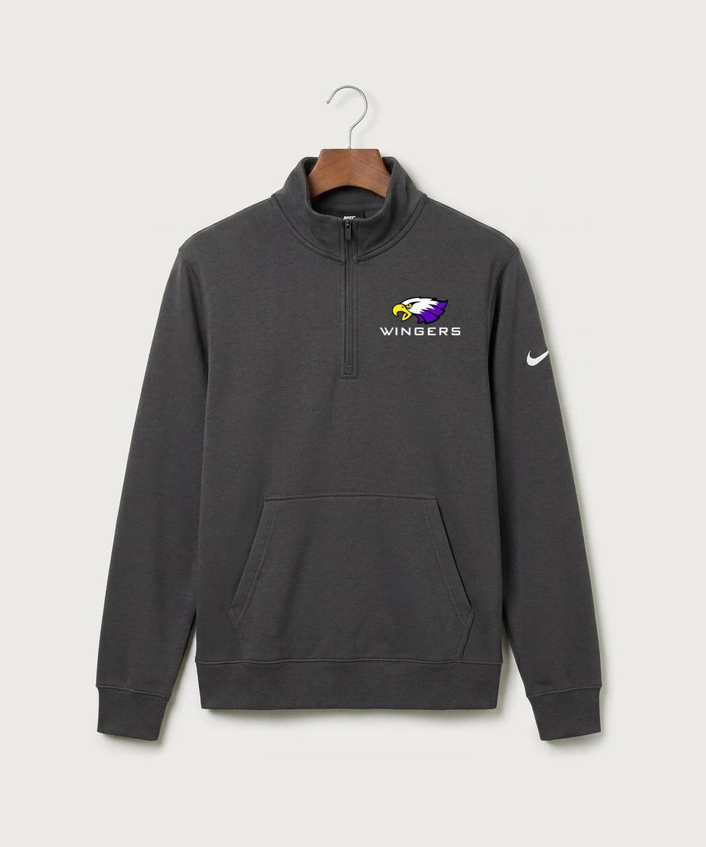 Red Wing High School Football - Anthracite Nike Club Fleece Sleeve Swoosh 1/2-Zip NKDX6718