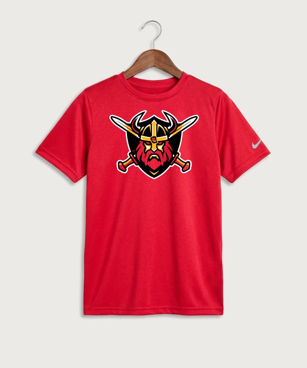 Mille Lacs High School Football (Boys) - University Red Nike Youth Swoosh Sleeve rLegend Tee NKDX8787