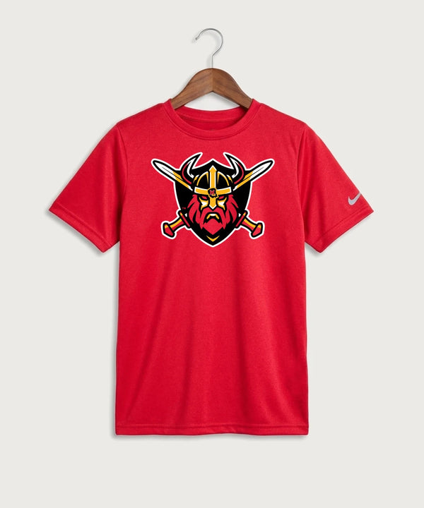 Mille Lacs High School Football (Boys) - University Red Nike Youth Swoosh Sleeve rLegend Tee NKDX8787