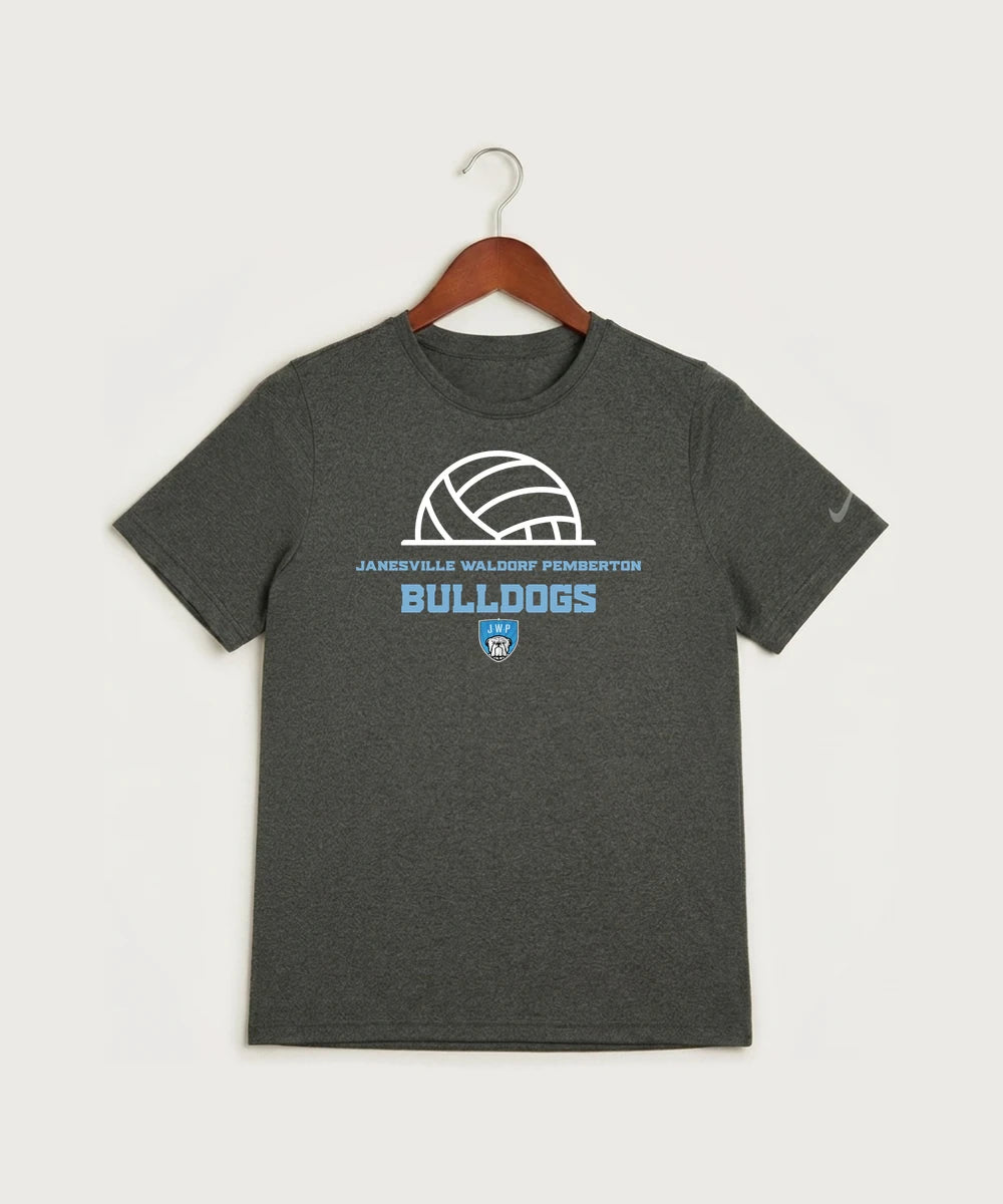 Janesville Waldorf Pemberton Volleyball (Girls) - Dark Smoke Heather Nike Youth Swoosh Sleeve rLegend Tee NKDX8787