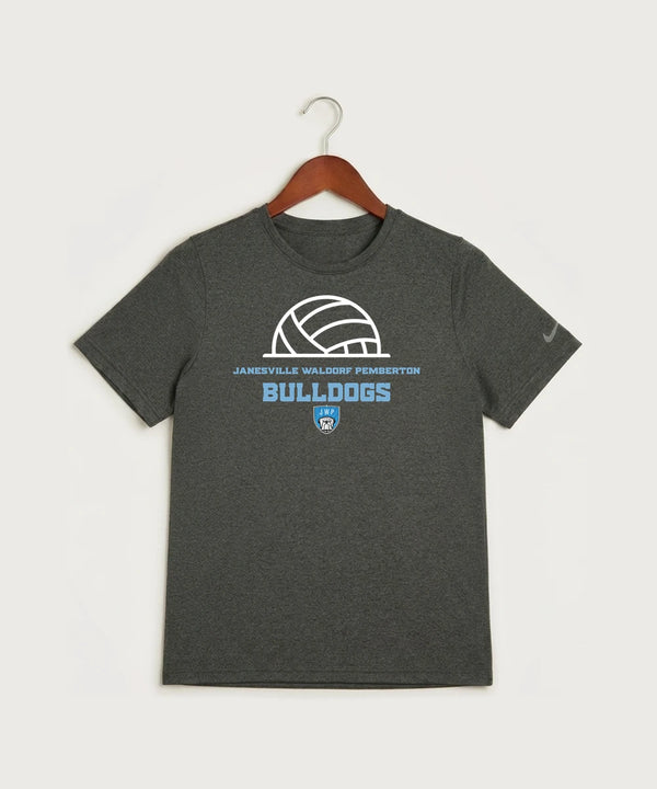 Janesville Waldorf Pemberton Volleyball (Girls) - Dark Smoke Heather Nike Youth Swoosh Sleeve rLegend Tee NKDX8787