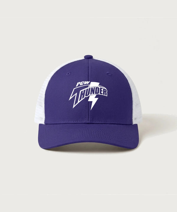 Polk County West Football (Boys) - Purple/ White Sport-Tek Club Trucker Cap STC46