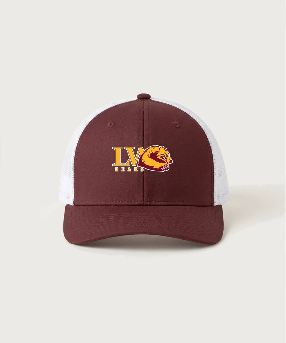 Lake of the Woods High School Football (Boys) - Maroon/ White Sport-Tek Club Trucker Cap STC46