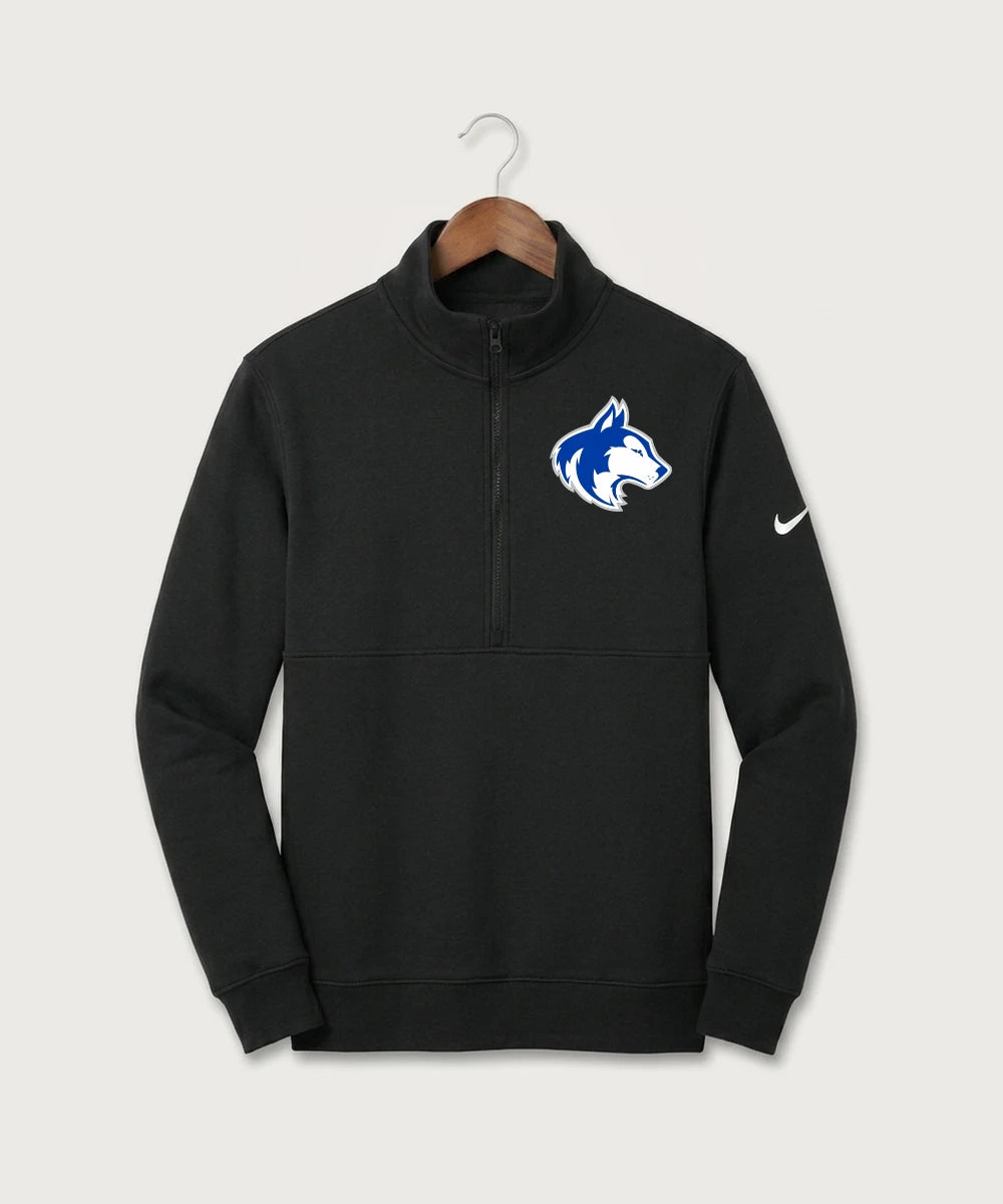 Owatonna High School Volleyball (Girls) - Black Nike Club Fleece Sleeve Swoosh 1/2-Zip NKDX6718