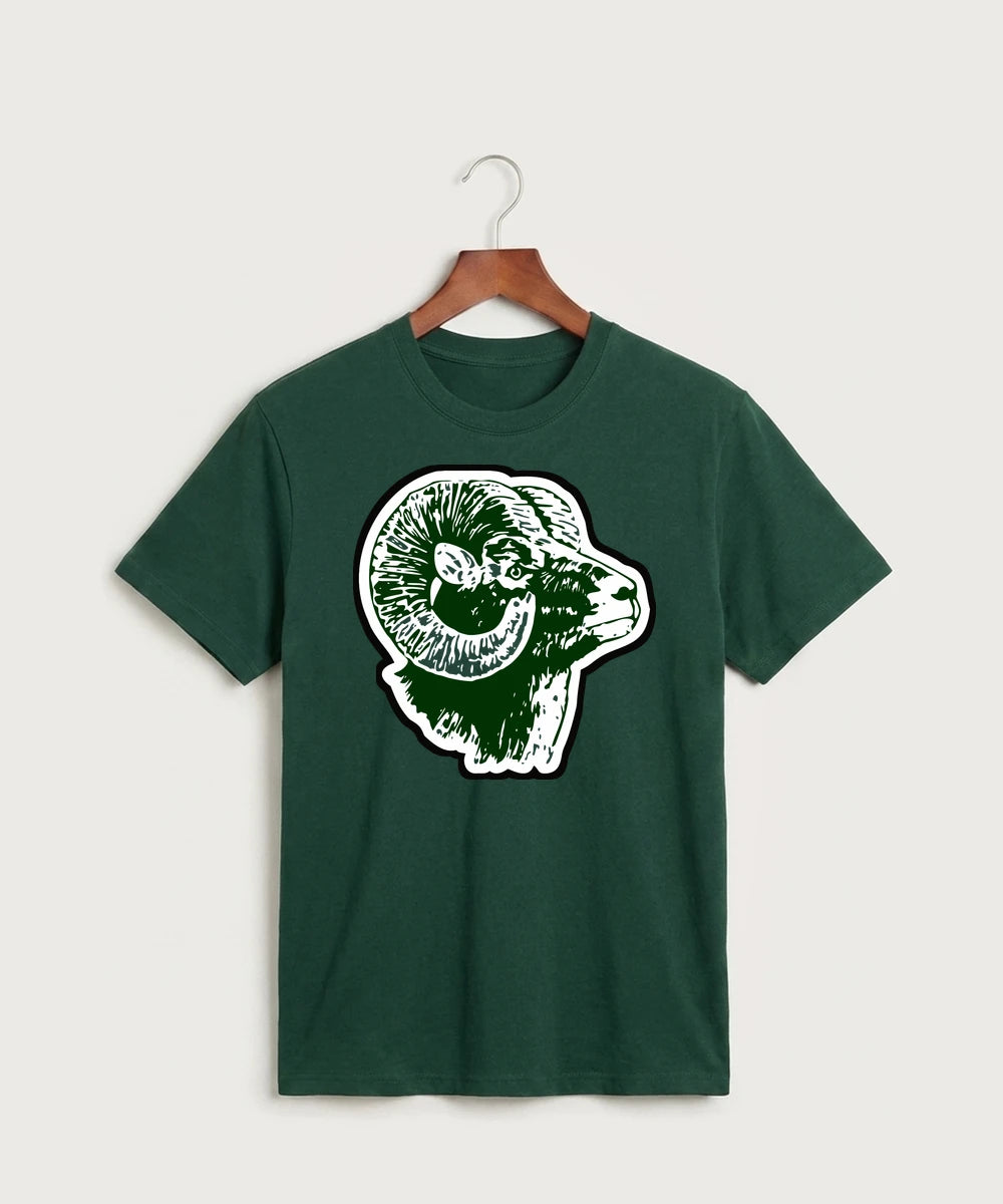 Roseau High School Football (Boys) - Dark Green Port & Co Core Cotton Tee. PC54