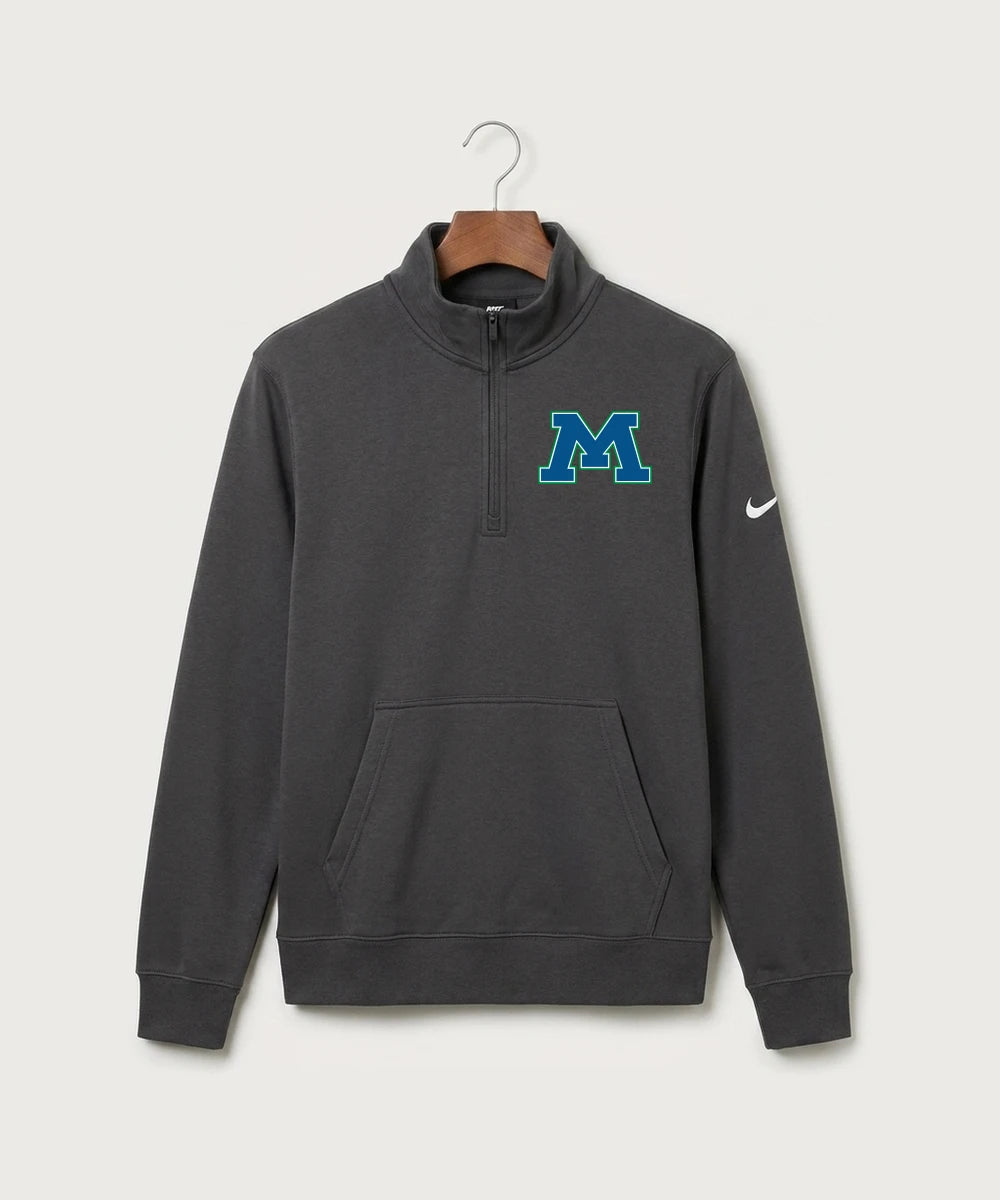 Minnewaska Area High School Football (Boys) - Anthracite Nike Club Fleece Sleeve Swoosh 1/2-Zip NKDX6718