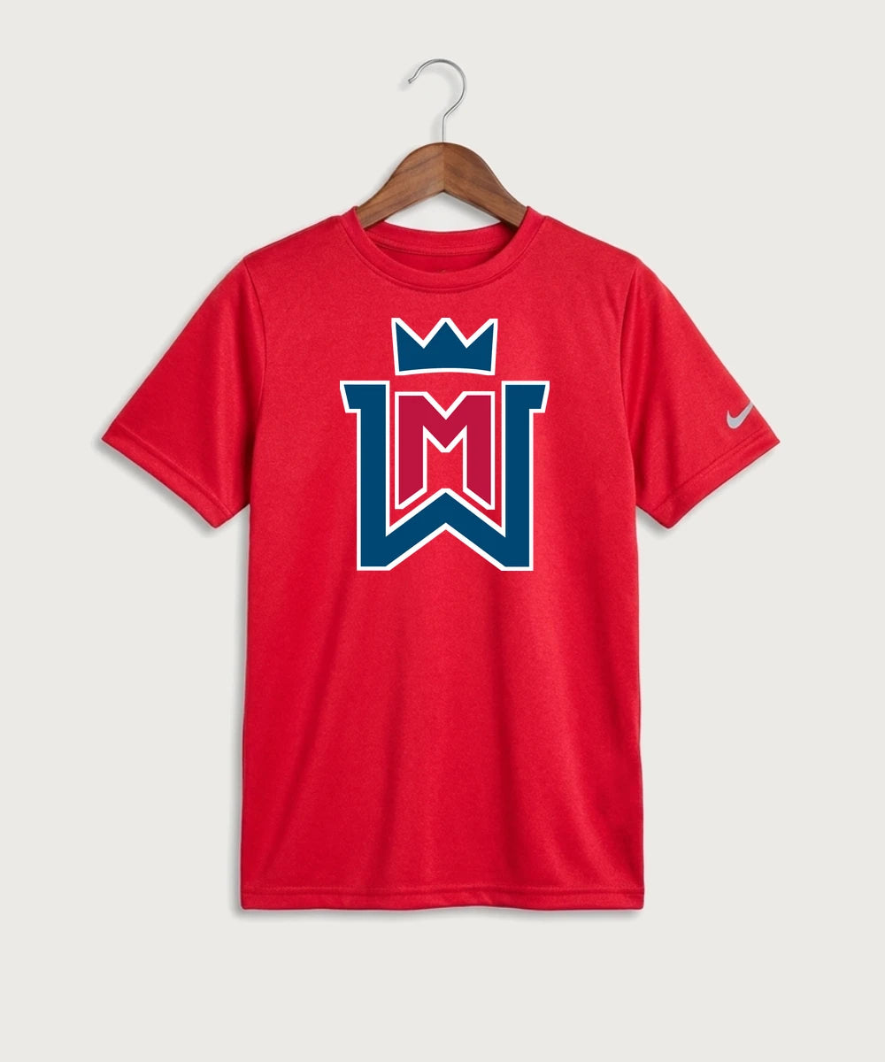 Watertown Mayer High School Football (Boys) - University Red Nike Youth Swoosh Sleeve rLegend Tee NKDX8787