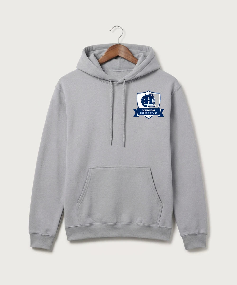 Hudson Cheer & Stunt - Silver Port & Co Core Fleece Pullover Hooded Sweatshirt. PC78H