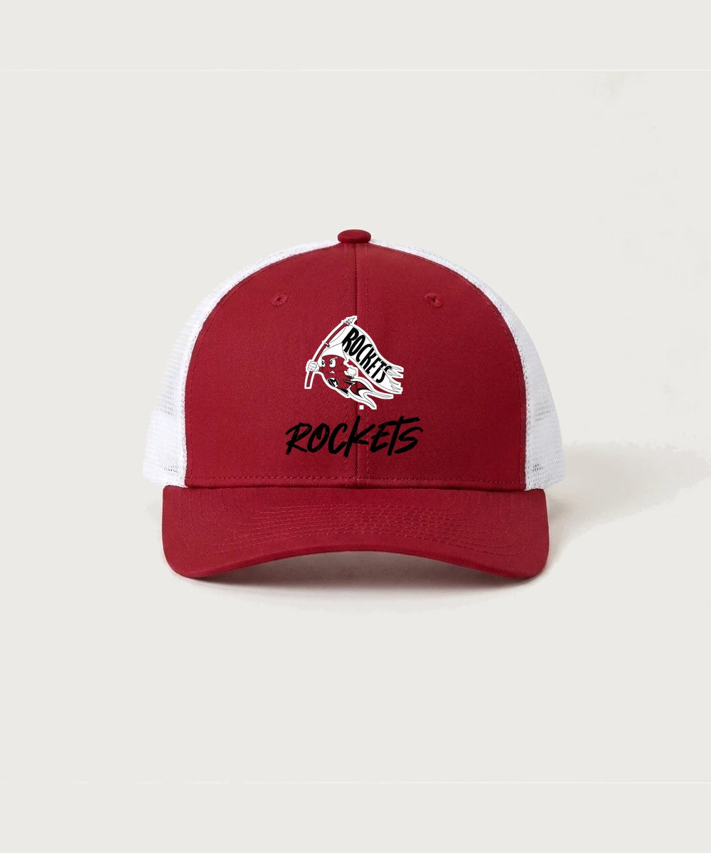 John Marshall High School Cross Country (Coed) - Deep Red/ White Sport-Tek Club Trucker Cap STC46